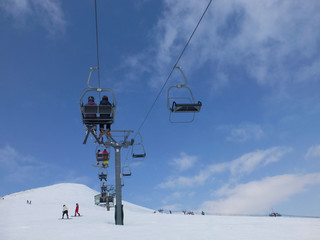 ski lift in mountains