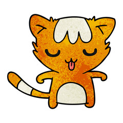 textured cartoon of a kawaii cute cat