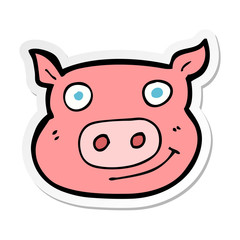 sticker of a cartoon pig face