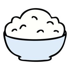 quirky hand drawn cartoon bowl of mash