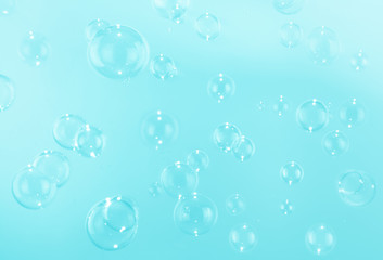 blue bubbles abstract background.