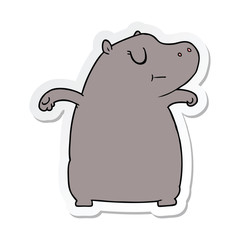 sticker of a cartoon hippo