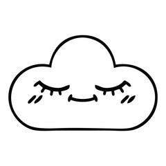 line drawing cartoon storm cloud