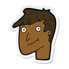 sticker of a cartoon happy man