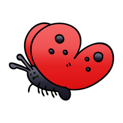 quirky gradient shaded cartoon butterfly