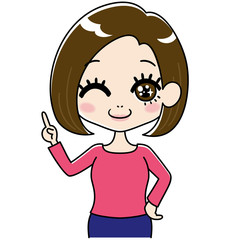 アドバイスする女性のイラスト