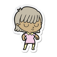 Obraz premium sticker of a cartoon woman