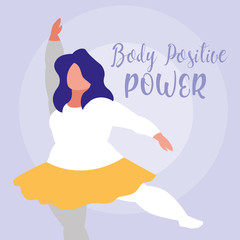 big woman exercising body positive power