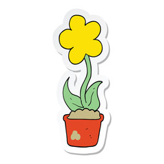 sticker of a cute cartoon flower