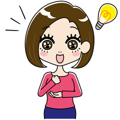 納得する女性のイラスト