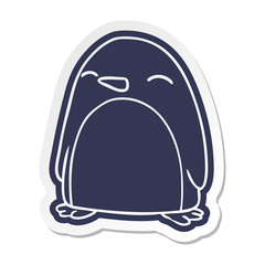 cartoon sticker of a cute penguin