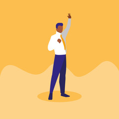 successful businessman celebrating character