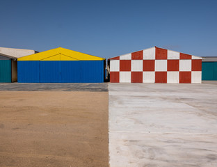 colourful aviation hangars