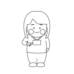 女性キャラクター入館証