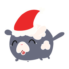 christmas cartoon of kawaii dog