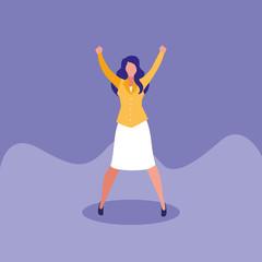 sucessful businesswoman celebrating character