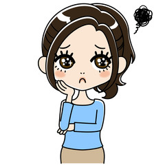 困っている女性のイラスト