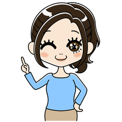 アドバイスする女性のイラスト