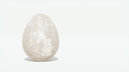 easter egg stone texture 3d rendering isolated on white background