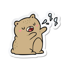 sticker of a cartoon singing bear