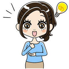 納得する女性のイラスト