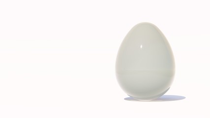 easter egg stone texture 3d rendering isolated on white background
