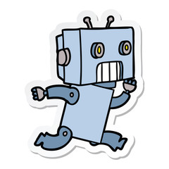 sticker of a cartoon robot