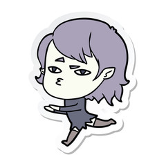 sticker of a cartoon vampire girl