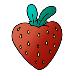 gradient cartoon doodle of a fresh strawberry