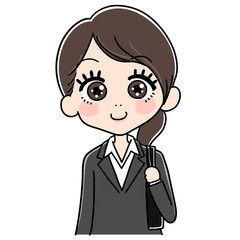リクルートスーツを着た女性のイラスト