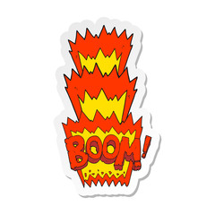 sticker of a cartoon boom symbol