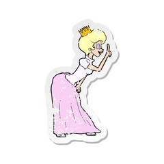 retro distressed sticker of a cartoon princess
