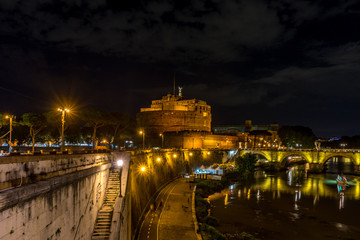 Fototapeta na wymiar Vatican City,Italy - 23 June 2018: The Mausoleum of Hadrian, usually known as Castel Sant Angelo at night