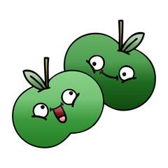 gradient shaded cartoon apples