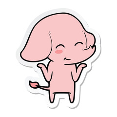 sticker of a cute cartoon elephant