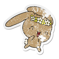distressed sticker cartoon kawaii cute furry bunny