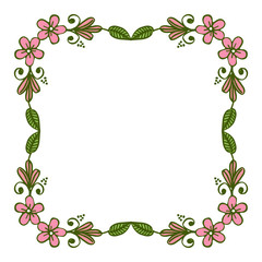 Vector illustration green leaf wreath frame beautiful in nature for decor greeting card hand drawn