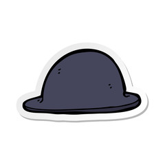 sticker of a cartoon old bowler hat