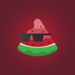 Summer stylish watermelon with gradient background. vector illustration.