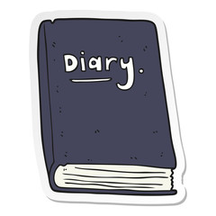 sticker of a cartoon diary