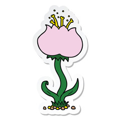 sticker of a cartoon exotic flower