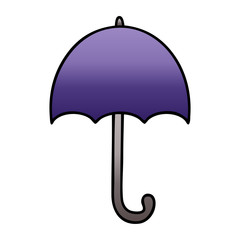 gradient shaded cartoon open umbrella