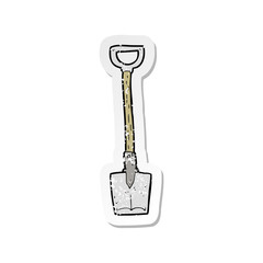 retro distressed sticker of a cartoon shovel