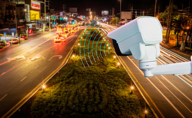 CCTV infrared camera new technology 4.0 signal for Checking speed of cars on high way street and...