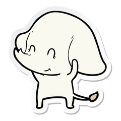 sticker of a cute cartoon elephant