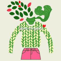 fashion flowers romantic spring wear for woman- vector. flat illustration