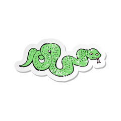 retro distressed sticker of a cartoon snake