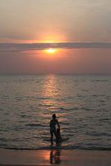 Fototapeta premium silhouette of a person in the sunset