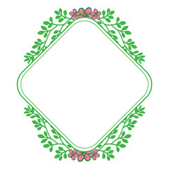 Fototapeta na wymiar Vector illustration crowd green leaf flower frames isolated on a white backdrop hand drawn