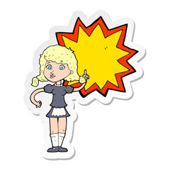 sticker of a cartoon waitress